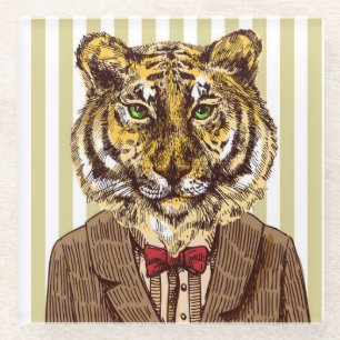 Dessous-de-verre En Verre Tigre dans l'usage de soirée