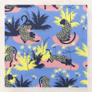 Dessous-de-verre En Verre Tigre géométrique, léopard : motif pour enfants.