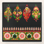 Dessous-de-verre En Verre Tissu de coton indien (Devant)