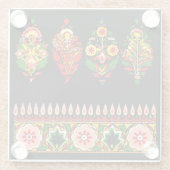 Dessous-de-verre En Verre Tissu de coton indien (Dos)