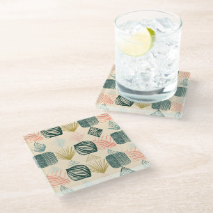 Dessous-de-verre En Verre Tissu de moisissure tribale des Caraïbes gras : cr