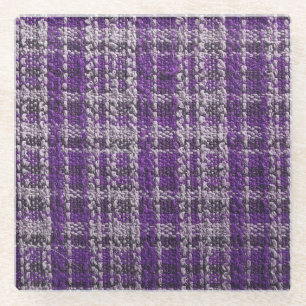 Dessous-de-verre En Verre Tissu tartan violet : arrière - plan texturé.