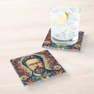 Dessous-de-verre En Verre Tolstoï Dostoïevski Chekhov, écrivains russes.
