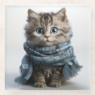 Dessous-de-verre En Verre Tommy, le Tabby Cat le plus souple