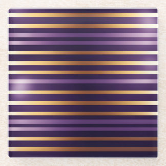 DESSOUS-DE-VERRE EN VERRE TONNES DE PURPLE & GOLD STRIPES