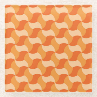 Dessous-de-verre En Verre Tons oranges géométriques : Carreaux Abstraits