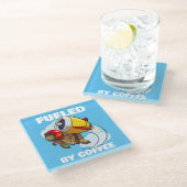 Dessous-de-verre En Verre Tortue Drôle Alimentée Par Cartoon Jet Pack Café (Incliné)