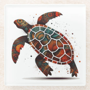 Dessous-de-verre En Verre Tortue Mosaïque à Points