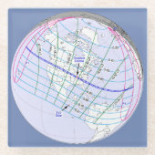 Dessous-de-verre En Verre Total Solaire Eclipse 2017 Global Path (Devant)