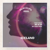 Dessous-de-verre En Verre Total solar eclipse August 2026 text personalized (Devant)