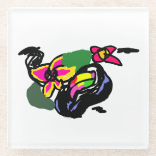 Dessous-de-verre En Verre Toucan de la forêt tropicale roi de l'art 