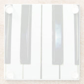 Dessous-de-verre En Verre Touches de piano (Dos)