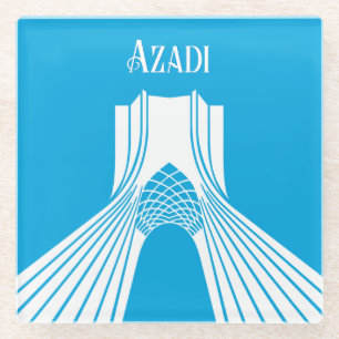 Dessous-de-verre En Verre Tour Azadi Turquoise persane