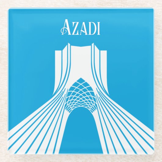 Dessous-de-verre En Verre Tour Azadi Turquoise persane (Devant)
