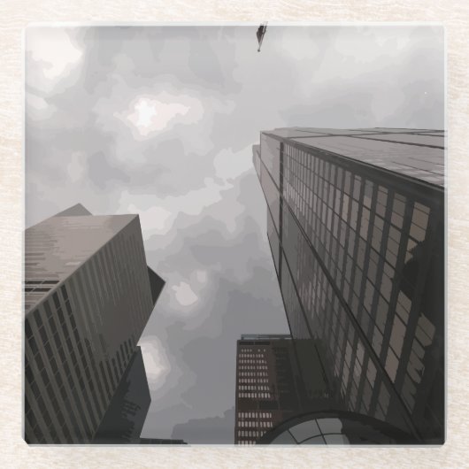 Dessous-de-verre En Verre Tour dans la ville. (Devant)