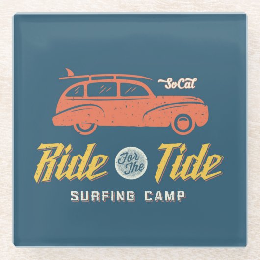 Dessous-de-verre En Verre Tour de Socal pour la marée (Devant)