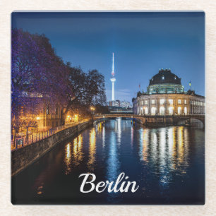 Dessous-de-verre En Verre Tour TV et île musée à Berlin, Allemagne