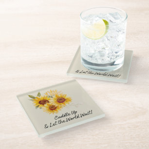 Dessous-de-verre En Verre Tournesol Avec Dessous de verre de devis