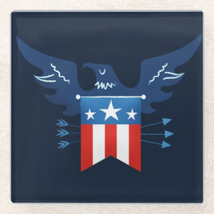 Dessous-de-verre En Verre Tout American Eagle & Flag Patriotic