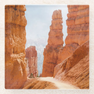 Dessous-de-verre En Verre Traînée de parc national de canyon de Bryce