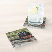 DESSOUS-DE-VERRE EN VERRE TRAINS À VAPEUR (Incliné)