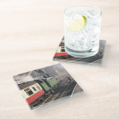 DESSOUS-DE-VERRE EN VERRE TRAINS À VAPEUR (Incliné)