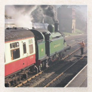 DESSOUS-DE-VERRE EN VERRE TRAINS À VAPEUR