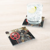 DESSOUS-DE-VERRE EN VERRE TRAINS À VAPEUR (Incliné)