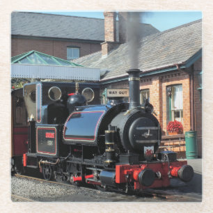 DESSOUS-DE-VERRE EN VERRE TRAINS À VAPEUR