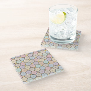 Dessous-de-verre En Verre Tranches de bois pastel