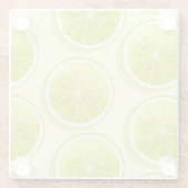 Dessous-de-verre En Verre Tranches de chaux sur Jaune clair (Dos)