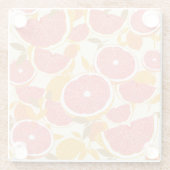 Dessous-de-verre En Verre Tranches de pamplemousse avec Feuilles (Dos)