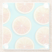 Dessous-de-verre En Verre Tranches orange sur bleu (Dos)