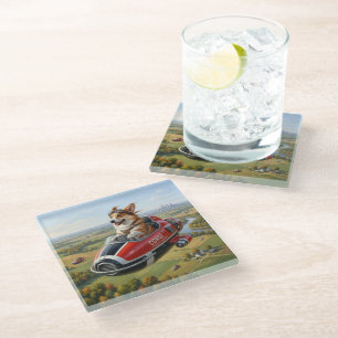 Dessous-de-verre En Verre Transporteur de Corgi