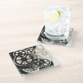 Dessous-de-verre En Verre Travail de roues de dent (Incliné)