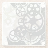 Dessous-de-verre En Verre Travail de roues de dent (Dos)