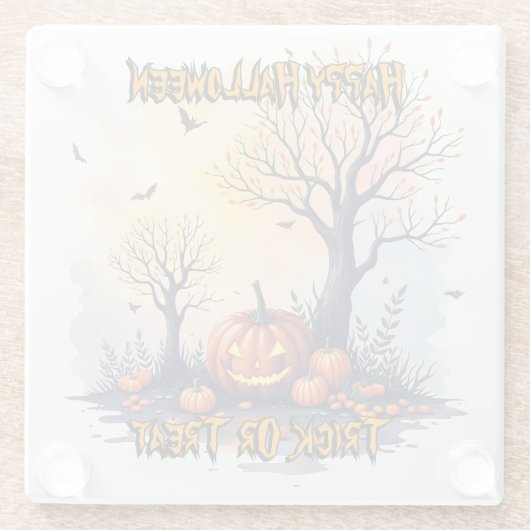 Dessous-de-verre En Verre Trendy Halloween Spooky Cute Collection (Dos)