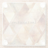 Dessous-de-verre En Verre Triangles Crème Bourgogne Rouge Or (Dos)