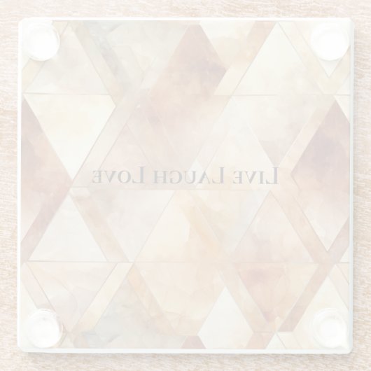 Dessous-de-verre En Verre Triangles Crème Bourgogne Rouge Or (Dos)