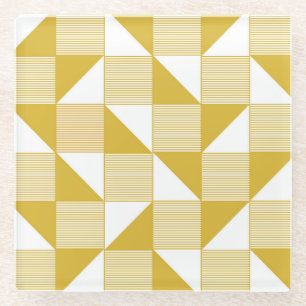 Dessous-de-verre En Verre Triangles Jaunes : Motif Linéaire Sans Seamless.