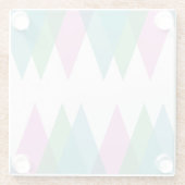 Dessous-de-verre En Verre Triangles rose et vert (Dos)