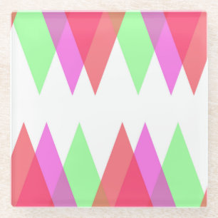 Dessous-de-verre En Verre Triangles rouge et vert