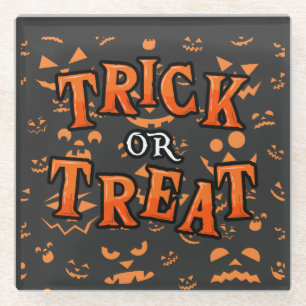 Dessous-de-verre En Verre Trick or Treat Halloween Dessous de Verre