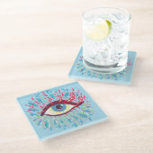 Dessous-de-verre En Verre Trippy Oye Psychedelic Art (Incliné)