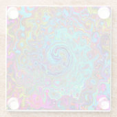 Dessous-de-verre En Verre Trippy Sky Blue Abstrait Retro Liquid Swirl (Dos)