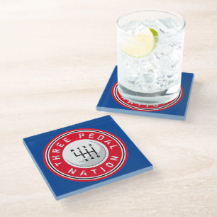 DESSOUS-DE-VERRE EN VERRE TROIS PEDAL