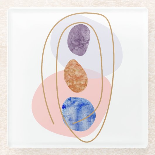 Dessous-de-verre En Verre Trois Pierres (Devant)