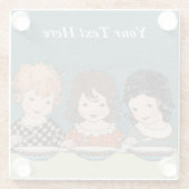 Dessous-de-verre En Verre Trois Soeurs Ensemble Mangent Soupe (Dos)