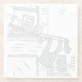 Dessous-de-verre En Verre Tromboniste s'attaque à sa peau (Dos)