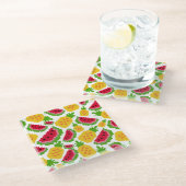Dessous-de-verre En Verre Tropical Watermelon and Pineapple Pixel Pattern (Incliné)
